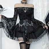 abordables Bas-Gothique Steampunk Jupe Bal Masqué Fille gothique Femmes Mascarade Soirée Adulte Jupe