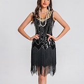 abordables Robes de Pratique-Danse latine Robe Paillettes Gland Fantaisie Femme Utilisation Entraînement Sans Manches Taille haute Polyester