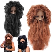 economico Parrucche da festa-barba e parrucca da cavernicolo set parrucche per feste di carnevale cosplay
