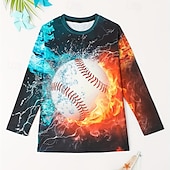 economico Sport e Giochi 3D per Ragazzi-Da ragazzo 3D Pop art Felpa Manica lunga Primavera Autunno Di tendenza Essenziale Bambino 4-12 anni Girocollo Esterno Informale Giornaliero Standard