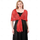 cheap Wedding Guest Wraps-Gold And Silver Silk Shawl With Buckle, Bride And Bridesmaid Group, Dance Party, Wedding Dress, Evening Gown, Shawl For Women