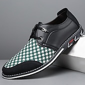 abordables Chaussures sans lacets &amp; mocassins-Baskets en similicuir à motif pied-de-poule rouge et noir pour hommes avec design à lacets et semelle coussinée - chaussures décontractées tendance pour un usage quotidien