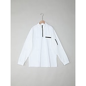 baratos Polo Clássico Masculino-Homens Camiseta Polo Moletom Esportes Roupa Diária Quarter Zip Manga Longa Moda Confortável Tecido Bolsos Zip Up Primavera &amp; Outono Normal Preto Branco Azul Marinha Laranja Camiseta Polo