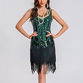 abordables Robes de Pratique-Danse latine Robe Paillettes Gland Fantaisie Femme Utilisation Entraînement Sans Manches Taille haute Polyester