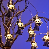 billige Halloween innendørs-1,5m 10led halloween lanterne string spøkelse festival scene atmosfære dekorasjon lanterne string edderkoppnett flaggermus gresskar død gud festival dekorative lanterner 1stk