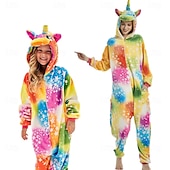halpa parien halloween-asut-Yksisarvinen Karnevaali puku Kigurumi-pyjama Yöasut Halloween-ryhmän perheasut Lasten Aikuisten Sukupuolineutraali Miehet ja naiset Pojat ja tytöt Hauska puku Juhla Koti vaatteet Joulu Halloween