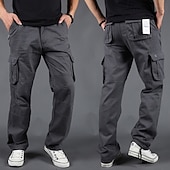 economico Pantaloni cargo-Per uomo Pantaloni cargo Pantaloni tattici Pantaloni Pantaloni da escursione Bottoni Multi tasca Liscio Indossabile Esterno Giornaliero Campeggio e hiking Di tendenza Classico Grigio verde Verde