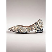 tanie Zwykły-Damskie Szpilki Bling Bling Buty Sandały z kryształkami Impreza Obcas słupek Nasek w szpic Moda Płótno Mokasyny Kolorowy