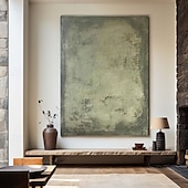 voordelige Abstracte schilderijen-groot blauw groen abstract canvas kunst handgeschilderd olieverfschilderij op canvas modern origineel kunstwerk groen blauw abstract schilderij woonkamer decor geen frame