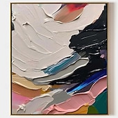 preiswerte Abstrakte Gemälde-handgemachtes 3D-Ölgemälde auf Leinwand, groß, handgemalt, abstrakt, strukturiert, mit Palettenmesser, Boho-Ölgemälde, Wandkunst, individuell, zeitgenössisches minimalistisches Kunstwerk für