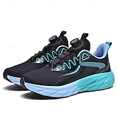 abordables Baskets-chaussures de course réglables pour hommes - baskets en maille respirante avec système de lacets à cadran moderne, design dégradé vibrant pour les modes de vie actifs