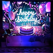 זול שטיחי קיר של Blacklight-blacklight שטיח uv תגובתי זוהר בחושך זוהר מסיבת ניאון רעיונות מסיבת זוהר מקלות מסיבה תלוי שטיח קיר אמנות קיר ציור קיר לחדר שינה בסלון