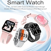 abordables Montres connectées-iMosi HD15 Montre intelligente 1.75 pouce Smartwatch Montre Connectée Bluetooth Podomètre Rappel d&#039;Appel Moniteur d&#039;Activité Compatible avec Android iOS Femme Hommes Mode Mains-Libres Imperméable
