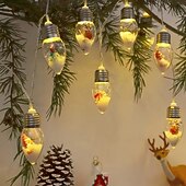 economico Luci di Natale-luci a forma di omino di pan di zenzero luci a forma di fata di Natale, luci a forma di lampadina per albero di Natale 1,5 m 10 led alimentati a batteria luci decorative per feste di Natale