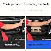 cheap DIY Car Interiors-Door PU Leather Armrest Elbow Adjustable Booster Pad Car Interior Accessories