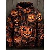 levne Mikiny s kapucí-předvečer Všech svatých Dýně Kapuce Pullover Anime 3D Přední kapsa Grafika Pro Pro páry Pánské Dámské Dospělé předvečer Všech svatých Karneval Plesová maškaráda 3D tisk Párty Běžné / Denní