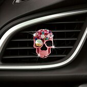 お買い得  車用アクセサリー＆オーナメント-スケルトンデザインの車の排気管ハンガー、車の芳香剤クリップ、キラキラ光る車の装飾