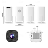 voordelige Projectoren-Fabrieksverkoop P30MAX LCD Projector Mini handheld zakformaat draagbaar Videoprojector voor thuisbioscoop 1080P (1920x1080) 150 lm Android Compatibel met: HDMI USB