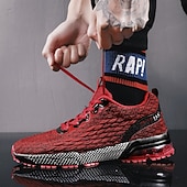 baratos Ténis para Homem-Homens Tênis Sapatos brancos Tecelagem voadora Confortável Antiderrapante Com Cadarço Preto Vermelho Cinzento