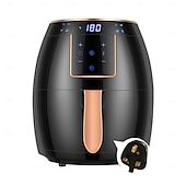 preiswerte Küchengeräte-Heißluftfritteuse 5,5 l Haushalts-Heißluftfritteuse mit großem Fassungsvermögen, 1300 W, große Feuerkraft, Timing, Touchscreen, LCD, elektrische Heißluftfritteuse mit Backgeschirr