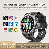 رخيصةأون ساعات ذكية-iMosi Q68 ساعة ذكية 1.43 بوصة 4G LTE هاتف ساعة ذكية خلوية 4G عداد الخطى تذكرة بالاتصال رصد معدل ضربات القلب متوافق مع Null رجالي GPS مكالمات بدون يد ضد الماء IP 67 علبة ساعة 47 ملم