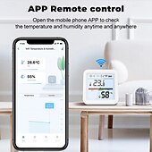 economico Elettrodomestici-termometro igrometro termometro intelligente per la casa lcd retroilluminato con supporto staccabile sensore di umidità della temperatura digitale monitoraggio in tempo reale registrazione zigbee wifi