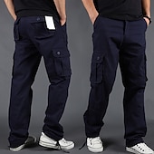 economico Pantaloni cargo-Per uomo Pantaloni cargo Pantaloni tattici Pantaloni Pantaloni da escursione Bottoni Multi tasca Liscio Indossabile Esterno Giornaliero Campeggio e hiking Di tendenza Classico Grigio verde Verde