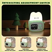 cheap Stationery-Toast Clock Timer Lamp Cute LED Bread Night Light with USB Dimmable Table Clock Alarm for Kids Soft Light