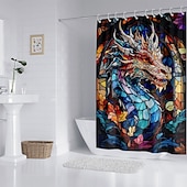 tanie Zasłony prysznicowe-Zasłona prysznicowa z haczykami 180cm*180cm (70&quot;*70&quot;) z poliesteru zmywalna wodoodporna z wzorem do dekoracji łazienki z motywem zwierząt i kwiatów