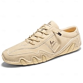 cheap Men&#039;s Sneakers-Men&#039;s Green Casual Faux Leather Sneakers with Unique Stitching and Lace-Up Design, Comfortable and Stylish for Everyday Wear