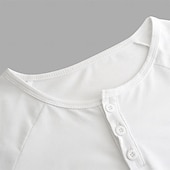 preiswerte Lässiges Henley-T-Shirt-Herren T Shirt Henley Shirt T-Shirt langarmshirt Glatt Henley Strasse Urlaub Langarm Bekleidung Modisch Designer Basic