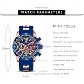 זול שעוני קוורץ-MINI FOCUS גברים קווארץ חוץ ספורטיבי אופנתי שעון יד זורח שעון עצר לוח שנה עמיד במים ג&#039;ל סיליקון שעון