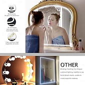 abordables Lampes néon led-Lumière de miroir de maquillage à LED de style Hollywood Lumière de maquillage 6,5-16 pieds/6000k/3000k Adaptateur 12v à intensité variable/Bande lumineuse pour miroirs de vanité et de salle de bain
