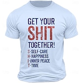 halpa Miesten graafinen T -paita-Miesten Kirjainkuvioitu Hauska T-paita 100% puuvilla Lyhythihainen Graafinen Paita Valkoinen Armeijan vihreä Vaalean sininen Mukava T-paita Katu Urheilu ja ulkoilu Muotisuunnittelijan vaatteet