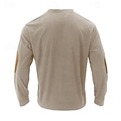 baratos Camisetas de veludo cotelê-Homens Camiseta Camiseta de Veludo Manga Longa Gola Redonda Côr Sólida Tradicional / Vintage Quente Veludo Cotelê Casa Ao ar livre Desportos e Ar livre Marron Escuro Preto Vinho Top Tee para Homens