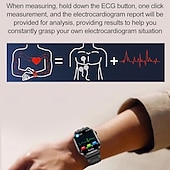 abordables Relojes inteligentes-iMosi ET281 Reloj inteligente 2.04 pulgada Smartwatch Reloj elegante Bluetooth ECG + PPG Monitoreo de temperatura Podómetro Compatible con Android iOS Mujer Hombre Larga espera Llamadas con Manos