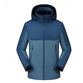 baratos Casacos Leves, Polares &amp; Caminhada-Homens Jaqueta Softshell Jaqueta de Trilha Ao ar livre Bloco de cor Prova-de-Água A Prova de Vento Respirável Jaqueta leve Jaqueta corta-vento Viajar Preto Branco Azul Laranja Verde