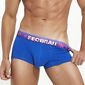 cheap Men&#039;s Boxers Underwear-Men&#039;s 1 PCS Boxers Underwear Boxer Shorts 90% Cotton Breathable Soft Comfortable Color Block Letter Mid Rise Black White
