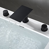 billige Baderomskraner-Vaskekran for baderom - Foss galvanisert Montere Utsiden Enkelt håndtak tre hullBath Taps