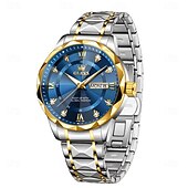 voordelige Quartz-horloges-OLEVS Heren Quartz horloges Minimalistisch Modieus Zakelijk Polshorloge Lichtgevend Kalender Datum Week WATERDICHT Teräs Horloge