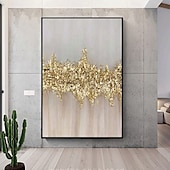 preiswerte Stillleben-Gemälde-handgefertigtes Ölgemälde aus Folie, reines handgemaltes Ölgemälde aus Folie in Gold, hängendes Gemälde aus Goldfolie, Wolkenmeer, schwarz-weißes abstraktes Gemälde für die Heimdekoration, Gemälde als Wandkunst, Gemälde aus Folie in Gold