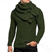 economico maglione pullover da uomo-Per uomo Pullover Maglione Maglione lavorato a maglia A coste Maglia Standard Lavorato a maglia Liscio Girocollo Di tendenza Essenziale Da tutti i giorni Appuntamento Abbigliamento Autunno inverno