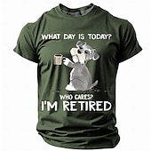 cheap Men&#039;s Funny T shirts-Men&#039;s Dog Funny Slang T shirt Short Sleeve T shirt 3D Print Crew Neck Shirt Retro Vintage Casual Street Casual Bar Black Blue Green Spring &amp; Summer Clothing Apparel S M L XL 2XL 3XL