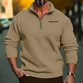 cheap Basic Sweatshirts-Men&#039;s Sweatshirt Polar Fleece Quarter Zip Sweatshirt Apricot Black White Wine Red Half Zip Plain Sports &amp; Outdoor Daily Holiday Streetwear Basic Casual Fall &amp; Winter Clothing Apparel Hoodies