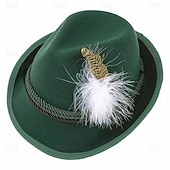 economico Uomini-Oktoberfest Cappello tirolese Cappello alpino Bavarese Tedesco Monaco di Baviera Prati Per uomo Panno in stile tradizionale
