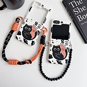 お買い得  サムスン用ケース-電話 ケース 用途 サムスンのギャラクシー Zフリップ6 Z Flip 5 Z Flip 4 Z Flip 3 バックカバー リストストラップ付き 耐衝撃