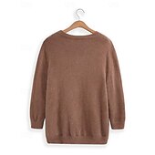 abordables Couleurs unies-Femme Pull mode Décontractées Flexible Couleur unie Grosse maille Col Roulé énorme manche longue Hauts réguliers Tricoter du quotidien Sortie Fin de semaine Noir Blanche Automne Hiver