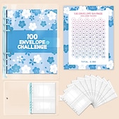 Χαμηλού Κόστους Notebooks &amp; Planners-Κιτ κλασέρ πρόκλησης εξοικονόμησης χρημάτων με 100 φακέλους  &amp; ιχνηλάτης βιβλίο πρόκληση εξοικονόμησης χρημάτων βιβλίο προϋπολογισμού σχεδιασμού για τον προϋπολογισμό