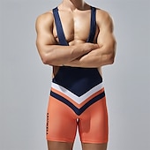 levne Pánské šortky, punčocháče a kalhoty-Pánské Wrestling Suit Kombinéza pro tvarování postavy Stahovací spodní prádlo Prodyšné Rychleschnoucí High Stretch Léto Jaro Polyester Venkovní Chůze Běhání Oranžová Zelená