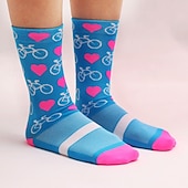 abordables Calcetines de ciclismo-Calcetines unisex, calcetines de compresión, calcetines de bicicleta, calcetines deportivos, calcetines atléticos, para acampar/senderismo, ejercicio al aire libre, ciclismo/bicicleta, cálidos,